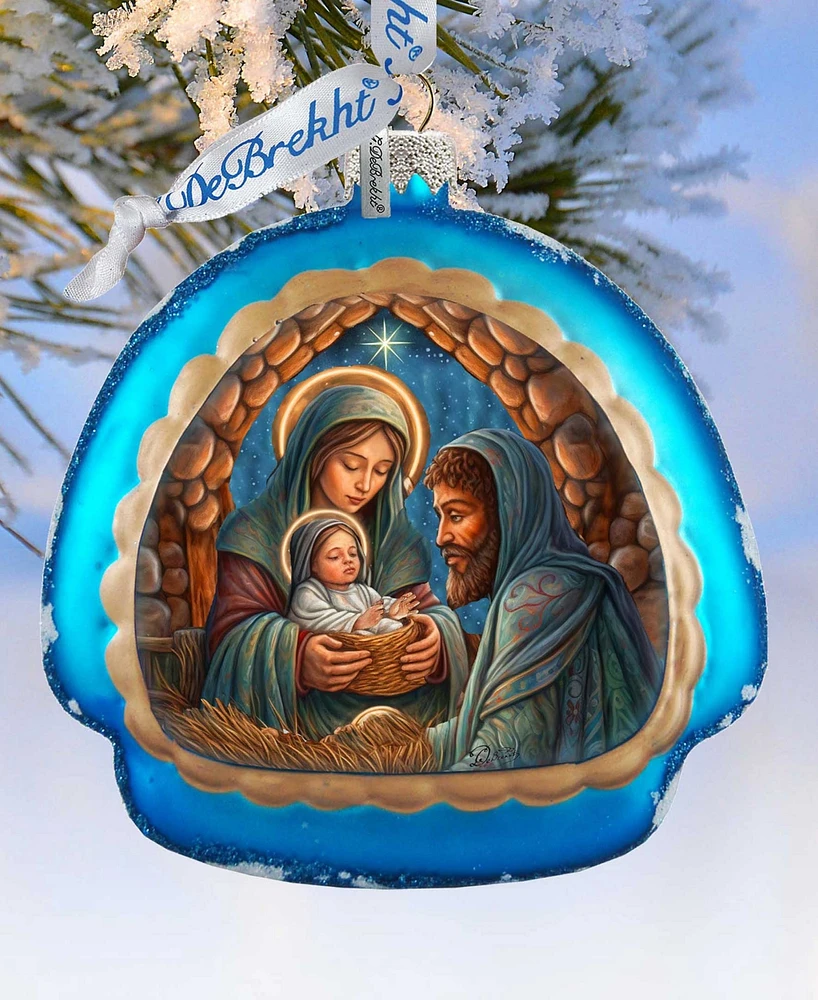 Designocracy Holy Family Rainbow Holiday Mercury Glass Ornaments G. DeBrekht