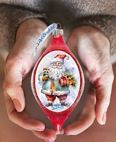 Designocracy Santa Claus Presents Drop Mercury Christmas Glass Ornaments G. DeBrekht