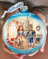 Designocracy Nutcracker Ballet-Clara and Prince Lg Holiday Collectible Ornaments G. DeBrekht