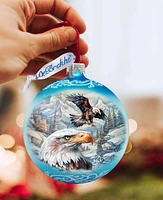 Designocracy The Land of the Free-American Eagle Ball Christmas Glass Ornaments G. DeBrekht