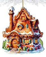 Designocracy Magic House Christmas Wooden Ornaments Holiday Decor G. DeBrekht