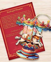 Designocracy Carousel Christmas Wooden Ornaments Holiday Decor G. DeBrekht