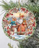 Designocracy Merry Christmas Wreath Christmas Wooden Ornaments Holiday Decor G. DeBrekht