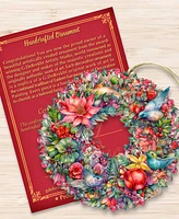 Designocracy Holiday Wooden Ornaments Summer Blooms Wreath Home Decor G. DeBrekht