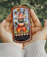 Designocracy Holiday Wooden Ornaments Harvest Pumpkin Scarecrow Home Decor J. Mills-Price
