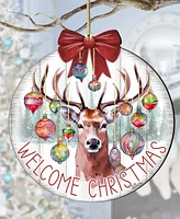 Designocracy Welcome Christmas Wooden Ornaments Holiday Decor G. DeBrekht