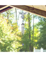 21" Long Angel Pewter and Gem Wind Chime