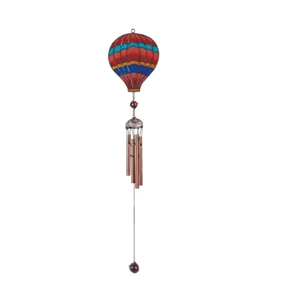 31" Long Red Air Balloon Wind Chime with Copper Gem