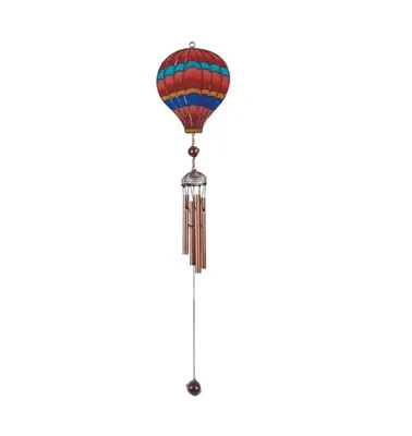 31" Long Red Air Balloon Wind Chime with Copper Gem