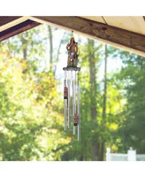 23" Long Indian Warrior Round Top Wind Chime Native American