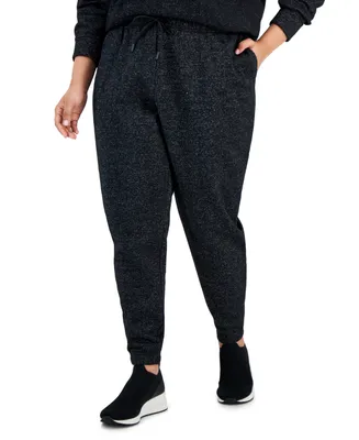 Id Ideology Plus Size Metallic-Threaded Jogger Pants, Created for Macy's
