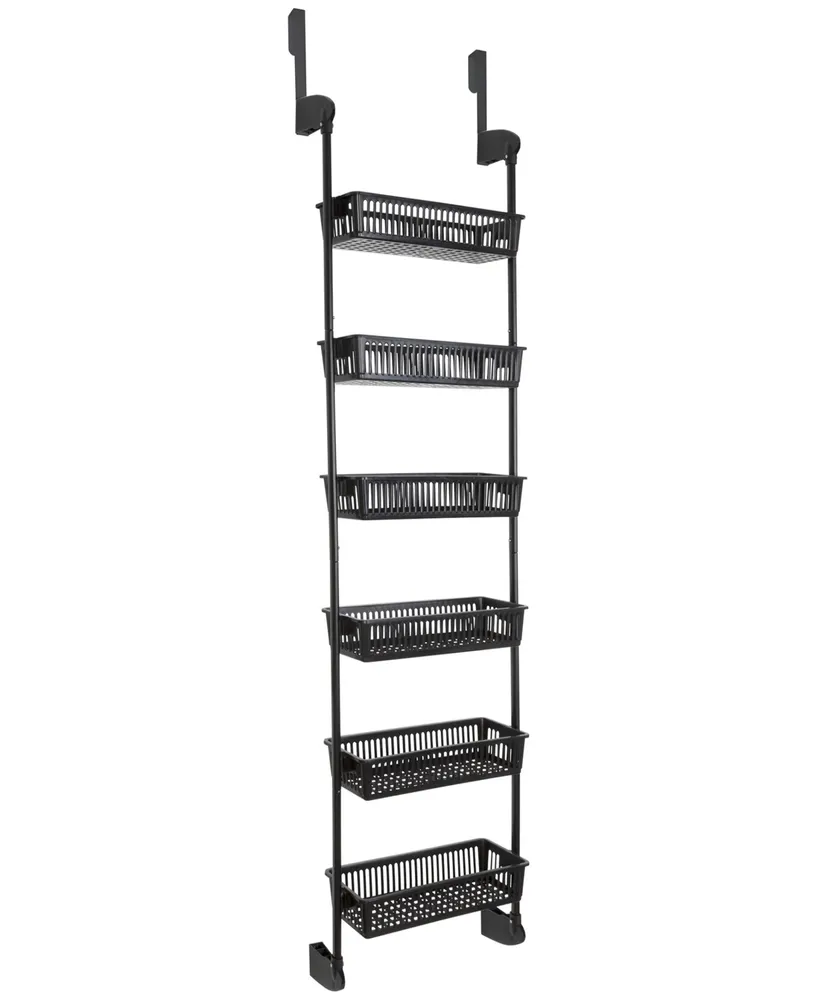 Smart Design Steel 6-Tier Over The Door Pantry Organizer - White