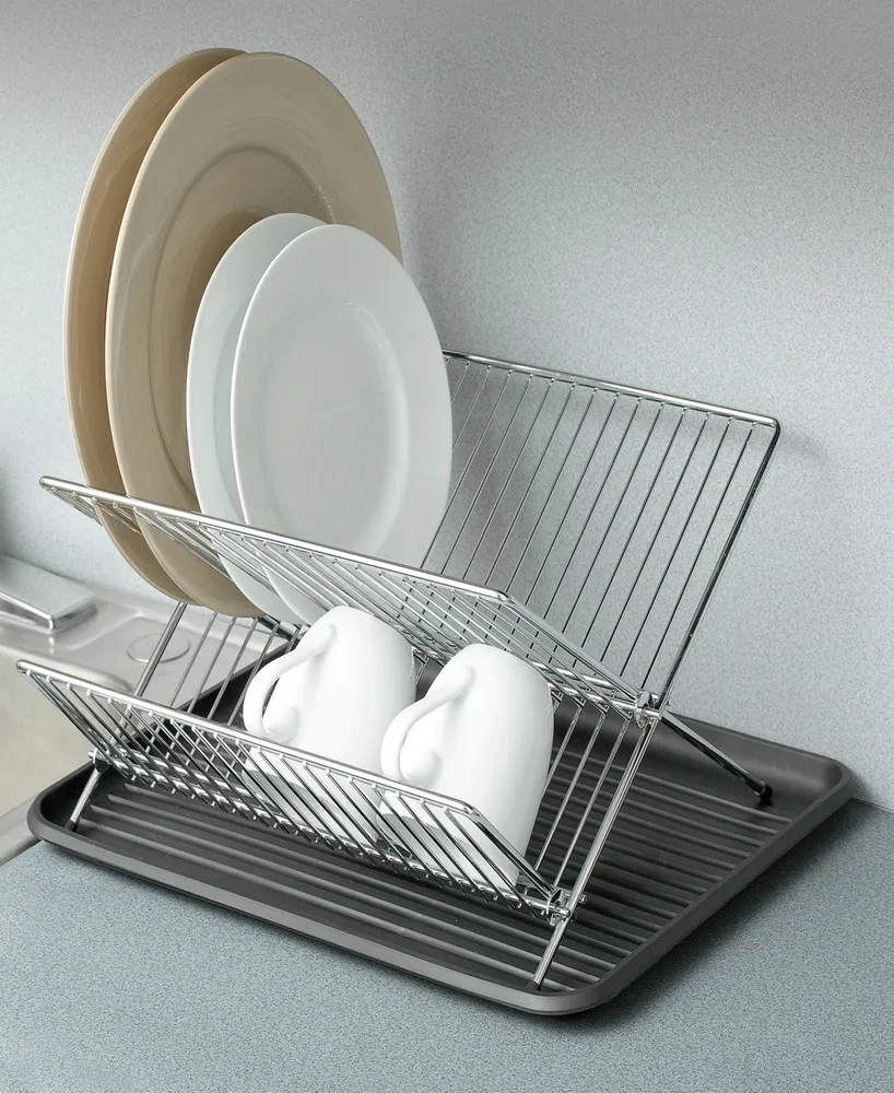 Smart Design Dish Drainer Rack with in Sink or Counter Drying