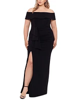 Xscape Plus Off-The-Shoulder Gown