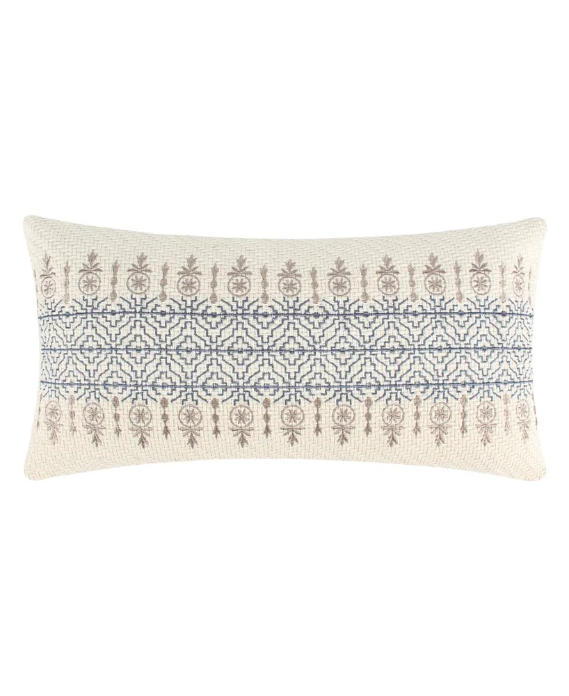 Levtex Aliza Folk Art Embroidered Decorative Pillow, 12" x 24"
