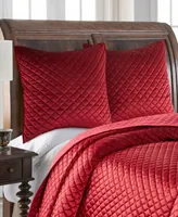 Levtex Red Velvet Quilted Diamond 2-Pc. Sham Set, European