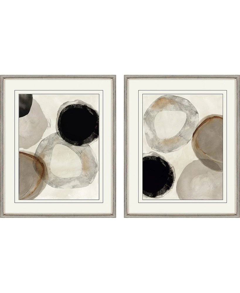 Beige Rings Framed Art, Set of 2