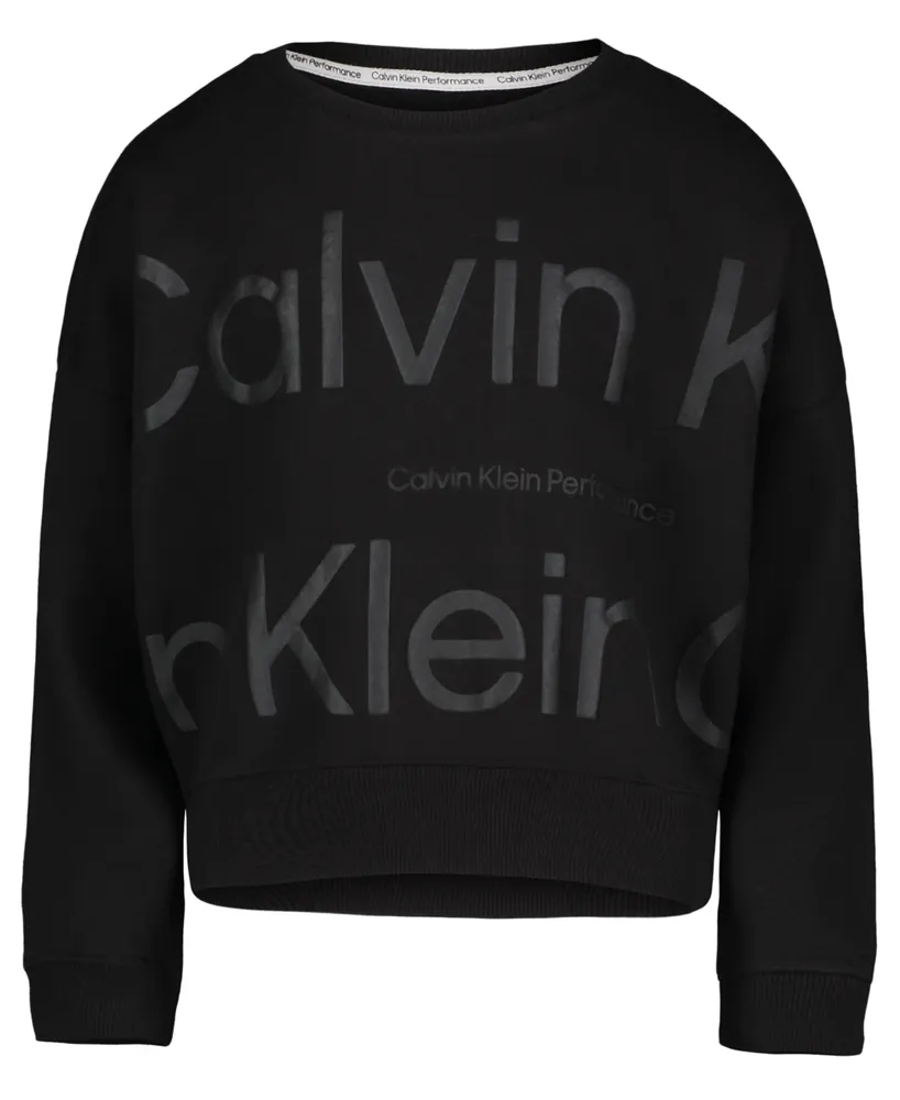 Calvin Klein Women's Oversized Logo Crewneck Sweatshirt - Macy's