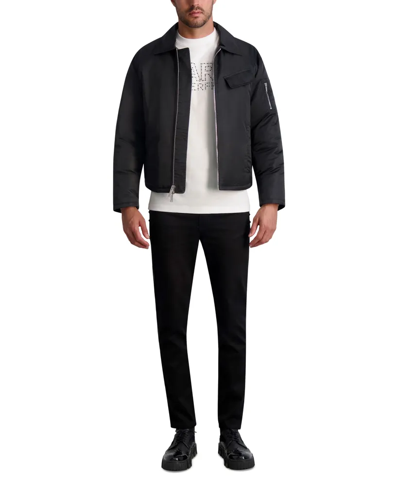 Karl Lagerfeld Paris White Label Men's Cropped Bomber Jacket