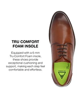 Vance Co. Men's Kendon Tru Comfort Foam Plain Toe Lace-Up Derby Shoes