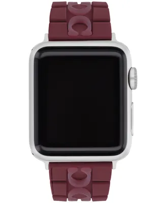Coach Burgundy Silicone Strap for 38, 40, 41mm Apple Watch