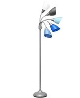 Simple Designs 5 Light Adjustable Gooseneck Floor Lamp with Shades