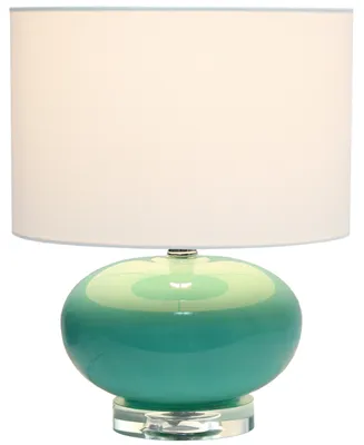 All The Rages 15.25" Modern Overload Glass Bedside Table Lamp with White Fabric Shade