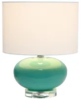 All The Rages 15.25" Modern Overload Glass Bedside Table Lamp with White Fabric Shade