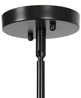 All The Rages 1-Light 9.25" Modern Farmhouse Adjustable Hanging Cylindrical Clear Glass Pendant Fixture with Metal Accents