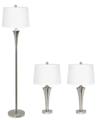 Lalia Home Perennial Vienna 3 Piece Metal Lamp Set