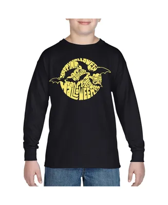 Boy's Child Word Art Long Sleeve t- shirt Halloween Bats