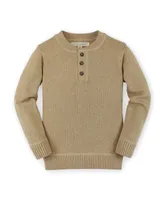 Hope & Henry Baby Boys Organic Cotton Long Sleeve Henley Pullover Sweater