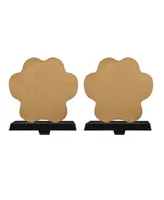 Glitzhome 2 Pack 6.30" H Wooden and Metal Paw Stocking Holder