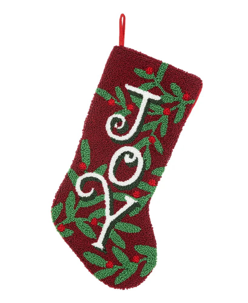 Glitzhome 20" L Hooked Stocking, Joy