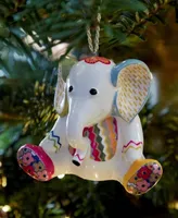 Kit Kemp for Spode Christmas Doodles Jumbo Elephant Patchwork Ornament