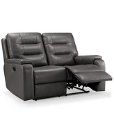 Abbyson Living Waylen 59" Top-Grain Leather Manual Reclining Loveseat