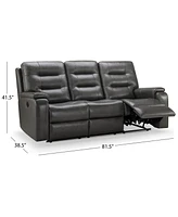 Abbyson Living Waylen 81.5" Top-Grain Leather Manual Reclining Sofa