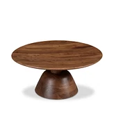 Nels 30" Acacia Wood Round Coffee Table