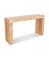 Evander 55" Aged Oak Rectangle Console Table