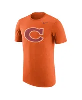 Men's Nike Heathered Orange Clemson Tigers Vintage-Like Logo Tri-Blend T-shirt