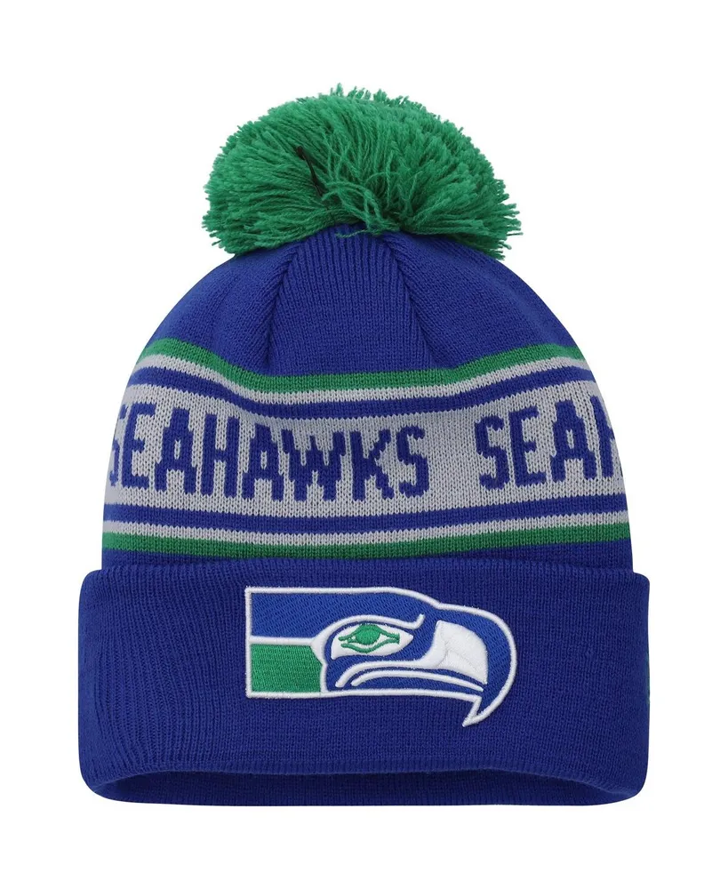 Seattle Seahawks New Era Youth Repeat Cuffed Knit Hat with Pom - Royal