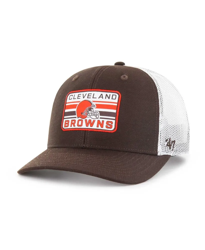 47 Brand Men's '47 Brown, Natural Cleveland Browns Trawler Clean Up Trucker  Snapback Hat