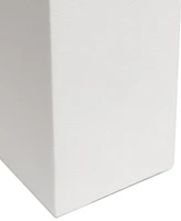 Lalia Home Lexington 21" Leather Base Modern Decor Bedside Table Lamp with White Rectangular Fabric Shade