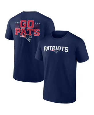 Men's Profile Navy New England Patriots Big and Tall Two-Sided T-shirt
