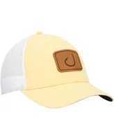 Men's Avid Yellow, White Lay Day Trucker Snapback Hat