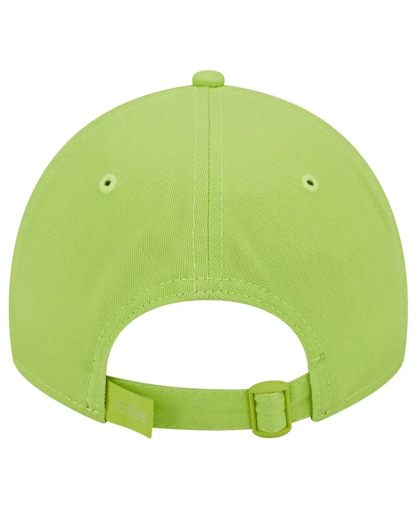 Men's New Era Neon Green Seattle Seahawks Core Classic 2.0 Brights 9TWENTY Adjustable Hat