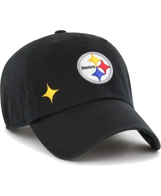 Women's '47 Brand Black Pittsburgh Steelers Confetti Icon Clean Up Adjustable Hat