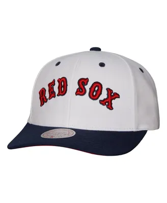 Men's Mitchell & Ness White Boston Red Sox Cooperstown Collection Pro Crown Snapback Hat