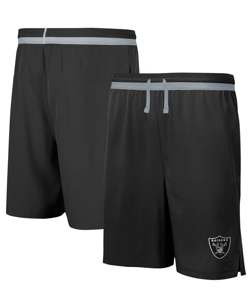 Men's Black Las Vegas Raiders Cool Down Tri-Color Elastic Training Shorts