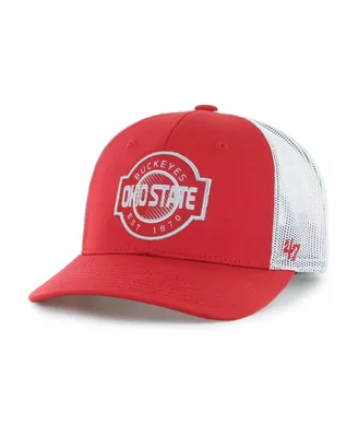 Big Boys and Girls '47 Brand Scarlet Ohio State Buckeyes Scramble Trucker Adjustable Hat